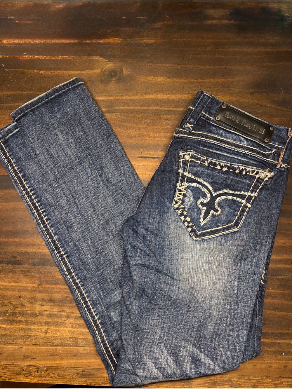 Rock Revival Women's Dark Blue Skinny Jeans- Charlotte